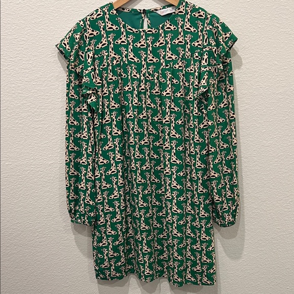 Compania Fantastica Green Geometric Brigitte printed shirt midi dress